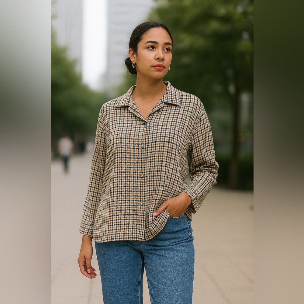 Alfred Dunner Size 18 Classic Houndstooth Shirt